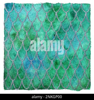 Dragon skin scales green silver emerald vector pattern texture background. Stock Vector