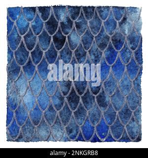 Dragon skin scales blue sapphire silver vector pattern texture background. Stock Vector