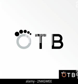 Unique Letter or word OTB sans serif font like right foot stamp image graphic icon logo design abstract concept vector stock people or initial Stock Vector