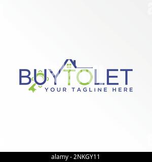 Writing BUY TO LET sans serif font with roof house, key, and Magnifying glass capture graphic icon logo design concept vector stock initial property Stock Vector