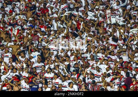 SÃO PAULO, SP - 22.03.2022: SÃO PAULO FC X SÃO BERNARDO FC - Marquinhos  celebrates a goal by São Paulo FC during a match between São Paulo FC x São  Bernardo FC