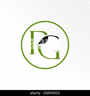 Unique letter or word PG or GP serif font with connected or merging image graphic icon logo design abstract concept vector stock initial or elegant Stock Vector