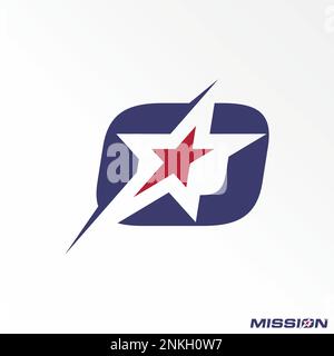 letter or word O sans serif italic font with unique star in middle graphic icon logo design abstract concept vector stock related to hero or hot sport Stock Vector
