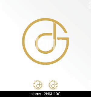 Letter or word DG or GD line serif font with connected or merging image graphic icon logo design abstract concept vector stock monogram or initial Stock Vector