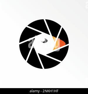 Unique and simple capture or camera with puffin head or mouth image graphic icon logo design abstract concept vector stock animal or photo shoot Stock Vector