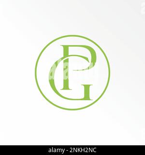 Unique letter or word PG or GP serif font with connected or merging image graphic icon logo design abstract concept vector stock initial or elegant Stock Vector