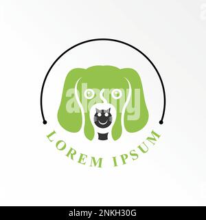 Simple and unique Dog and cat head on top down image graphic icon logo design abstract concept vector stock. used as a symbol related to animal pet Stock Vector
