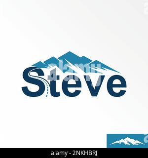 Unique mountain and road between letter S and T font image graphic icon logo design abstract concept vector stock adventure or travel Stock Vector