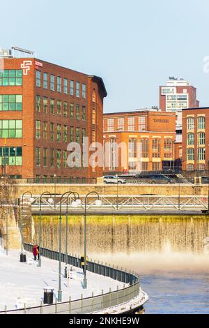 Tammerkoski rapid in Twinter in Tampere Finland Stock Photo