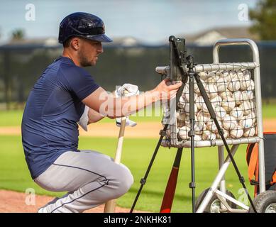 Houston Astros' Alex Bregman checks his swing during batting