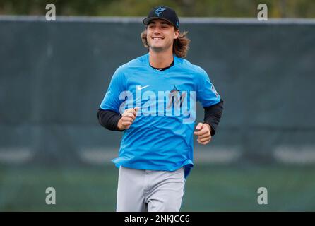 Miami Marlins pitcher Jordan Holloway (25) during a MiLB Spring