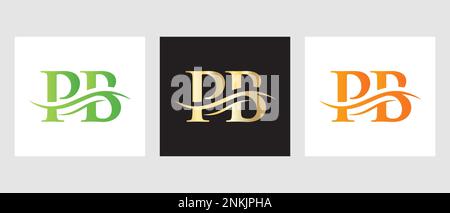 Initial Monogram Letter PB Logo Design. PB Logotype Template Stock Vector