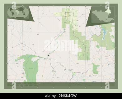 Upper Nile, state of South Sudan. Open Street Map. Corner auxiliary location maps Stock Photo