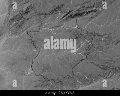 Extremadura, autonomous community of Spain. Grayscale elevation map ...