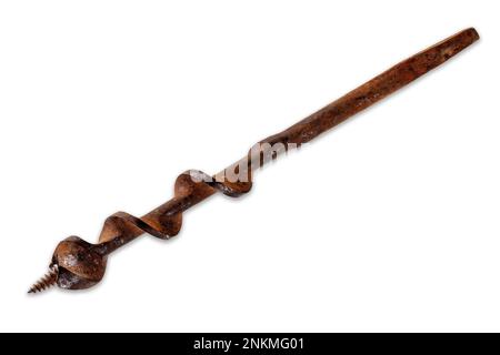 old drill on a white background Stock Photo