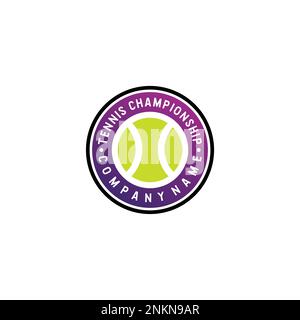 Tennis Ball Logo Emblem Design. MASCOT LOGO FOR TOURNAMENT TENNIS BALL Stock Vector