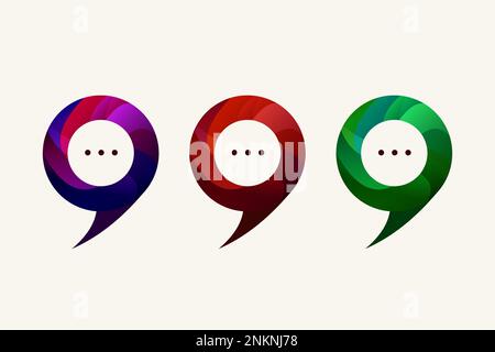 Set of bubbles messages, online chat, logo comment. Vector collection Stock Vector