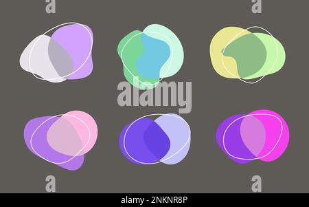 Set of spots, frames. Collection of borders, abstract blob Stock Vector