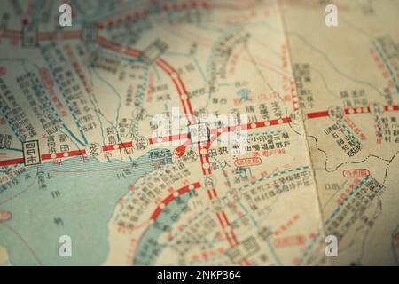 Japan railway old map before World War II Stock Photo - Alamy