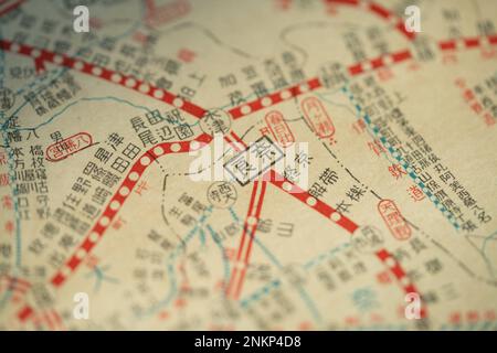 Japan railway old map before World War II Stock Photo - Alamy