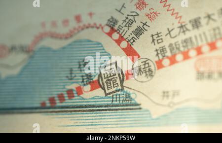 Japan railway old map before World War II Stock Photo - Alamy