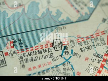 Japan railway old map before World War II Stock Photo - Alamy