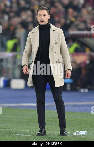 Rome, Lazio. 23rd Feb, 2023. Red Bull Salzburg trainer Matthias Jaissle during the Uefa Europa League match AS Roma v FC Salzburg at Olimpico stadium in Rome, Italy, 23rd February 2023. Fotografo01 Credit: Independent Photo Agency/Alamy Live News Stock Photo