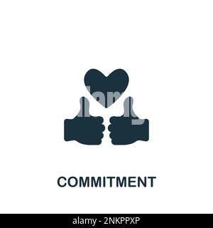 Commitment icon. Monochrome simple sign from performance collection. Commitment icon for logo, templates, web design and infographics. Stock Vector