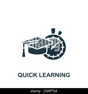 Quick learning icon. Monochrome simple sign from performance collection ...