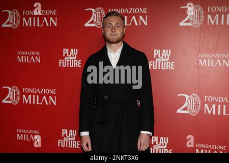 Milan, Italy. 23rd Feb, 2023. AC Milan midfielder Tommaso Pobega of Italy attends the Gala Dinner held to celebrate the 20th Anniversary of the Fondazione Milan in Milan, Italy Credit: Mickael Chavet/Alamy Live News Stock Photo