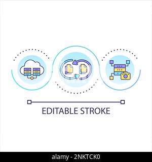 Moving files copies loop concept icon Stock Vector