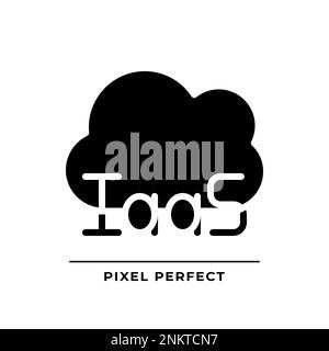 Cloud based IaaS black glyph icon Stock Vector