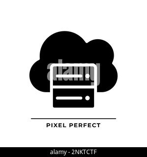 Cloud server black glyph icon Stock Vector