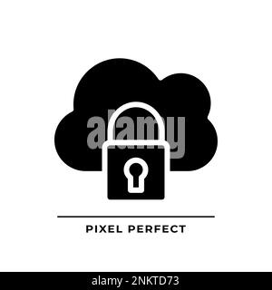 Private cloud black glyph icon Stock Vector