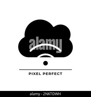 Cloud streaming black glyph icon Stock Vector