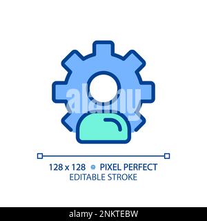 Account settings pixel perfect RGB color icon Stock Vector