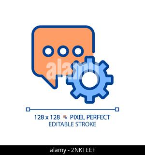 Message settings pixel perfect RGB color icon Stock Vector