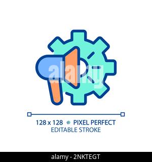 Ad settings pixel perfect RGB color icon Stock Vector