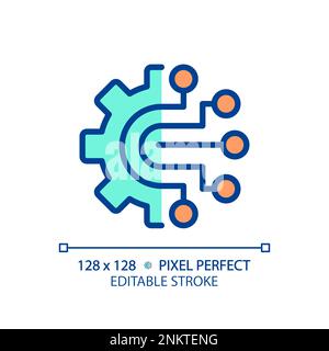 AIOps pixel perfect RGB color icon Stock Vector