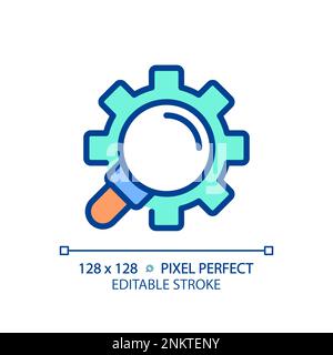 Extended search pixel perfect RGB color icon Stock Vector