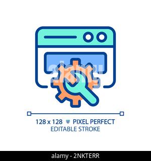 Website configuration pixel perfect RGB color icon Stock Vector