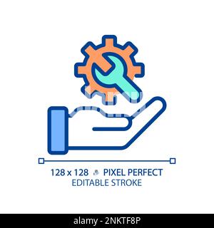 Technical support pixel perfect RGB color icon Stock Vector