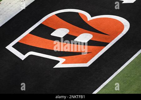 INGLEWOOD, CA - FEBRUARY 13: The Bengals logo painted in the end