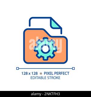 File management pixel perfect RGB color icon Stock Vector