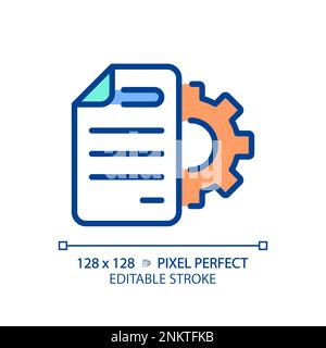 Document settings pixel perfect RGB color icon Stock Vector