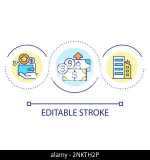 Employee wage growth loop concept icon Stock Vector