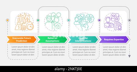 Economic indicators disadvantages rectangle infographic template Stock Vector