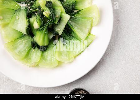 Asian shanghai cabbage salad with garlic Stock Photo