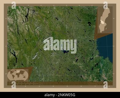 Dalarna County Of Sweden Low Resolution Satellite Map Locations And Dalarna County Of Sweden Low Resolution Satellite Map Corner Auxiliary Location Maps 2nkw05g 