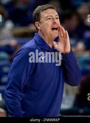 James Madison head coach Mark Byington watches his team during the